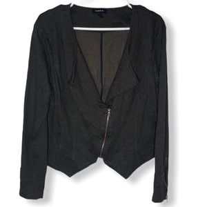 Torrid gray drape cropped plus size blazer jacket